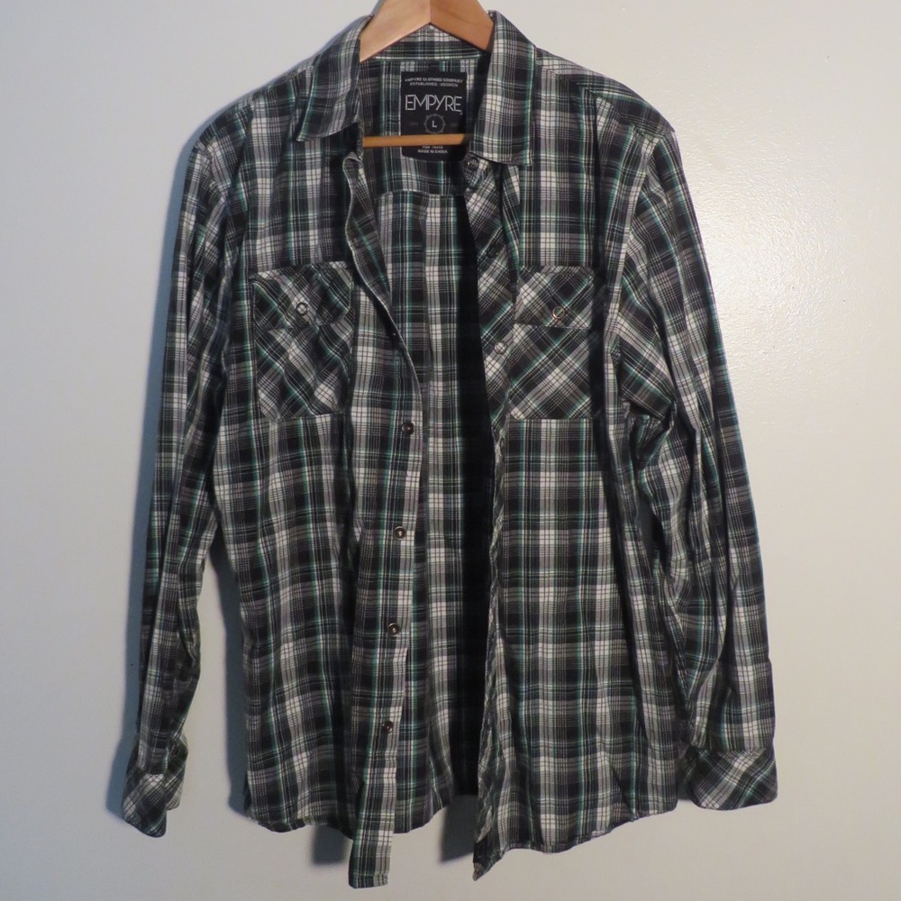 Large Button Down Plaid Empyre Shirt